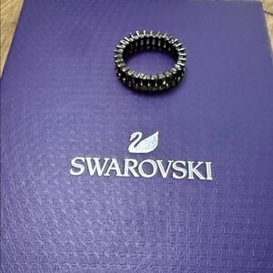 Swarovski Silver and Black Crystal Ring